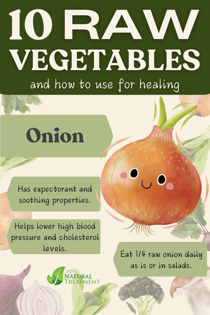 10 Raw Vegetables with Incredible Health Benefits and How to Eat Them 6 Onion - Raw Vegetables with Incredible Health Benefits and How to Eat Them - MyNaturalTreatment.com