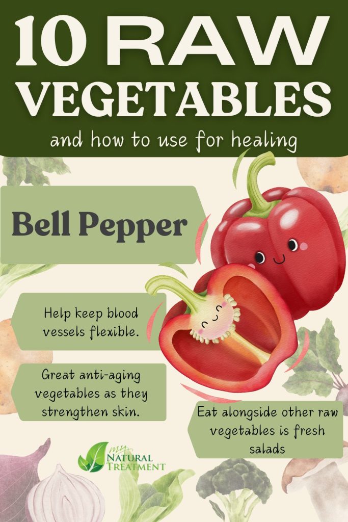 10 Raw Vegetables with Incredible Health Benefits and How to Eat Them 12 Bell Pepper - Raw Vegetables with Incredible Health Benefits and How to Eat Them - MyNaturalTreatment.com