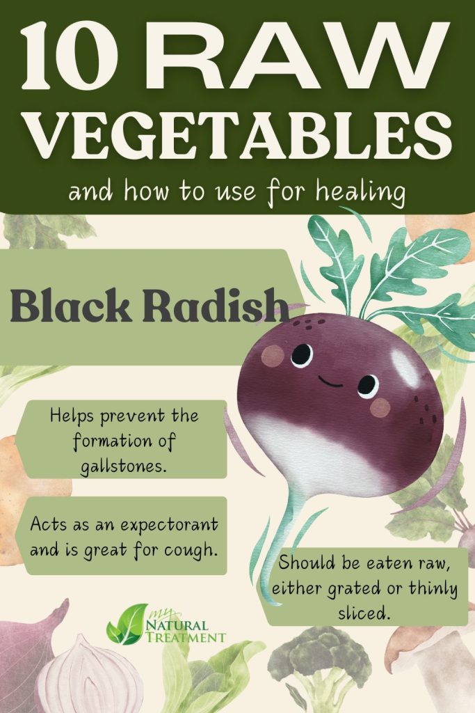 10 Raw Vegetables with Incredible Health Benefits and How to Eat Them 14 Black Radish - Raw Vegetables with Incredible Health Benefits and How to Eat Them - MyNaturalTreatment.com