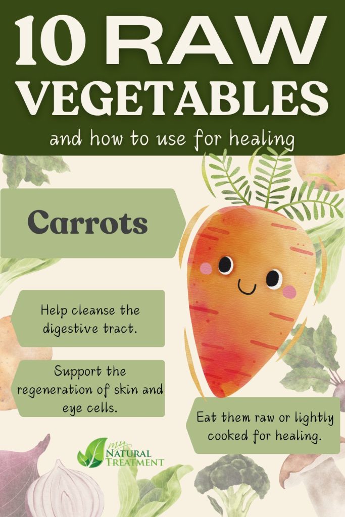 10 Raw Vegetables with Incredible Health Benefits and How to Eat Them 8 Carrots - Raw Vegetables with Incredible Health Benefits and How to Eat Them - MyNaturalTreatment.com